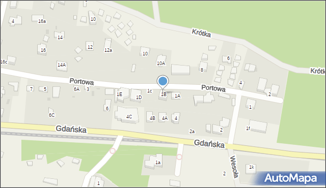 Jantar, Portowa, 1B, mapa Jantar