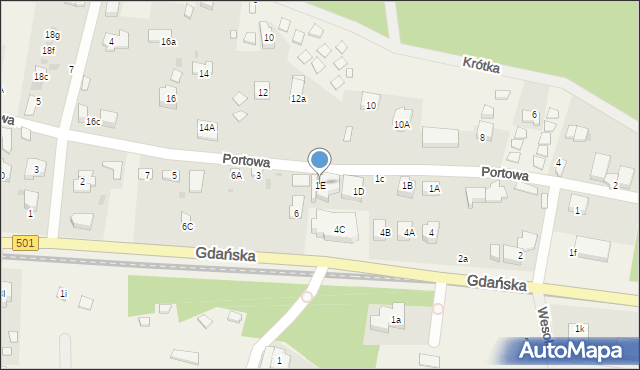 Jantar, Portowa, 1E, mapa Jantar