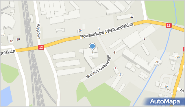 Jarocin, Powstańców Wielkopolskich, 4, mapa Jarocin