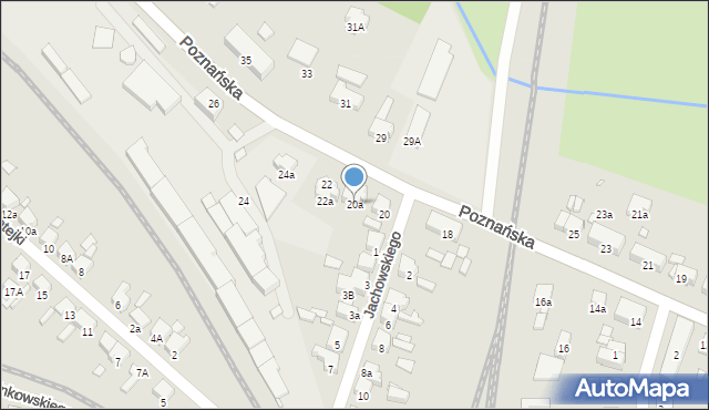 Jarocin, Poznańska, 20a, mapa Jarocin