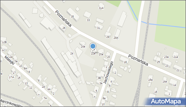 Jarocin, Poznańska, 22a, mapa Jarocin