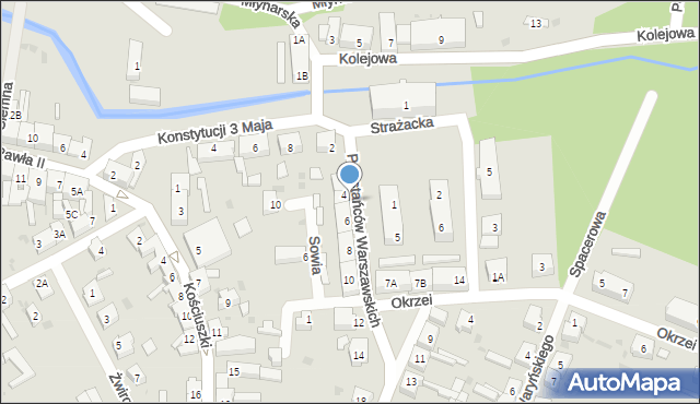 Jasień, Powstańców Warszawskich, 4a, mapa Jasień