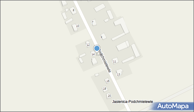 Jasienica, Podchmielewie, 14a, mapa Jasienica