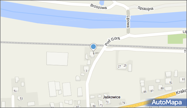 Jaśkowice, Pod Górą, 5, mapa Jaśkowice