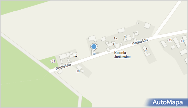 Jaśkowice, Podleśna, 10, mapa Jaśkowice