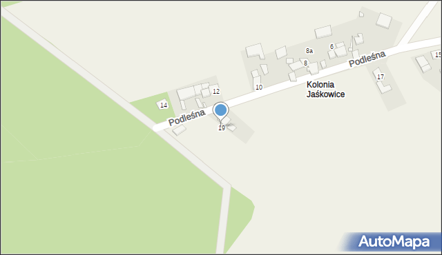Jaśkowice, Podleśna, 19, mapa Jaśkowice