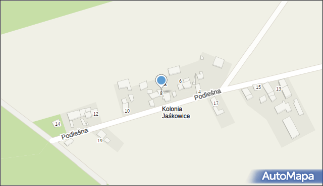 Jaśkowice, Podleśna, 8, mapa Jaśkowice