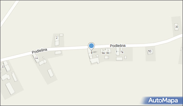 Jaśkowice, Podleśna, 9, mapa Jaśkowice