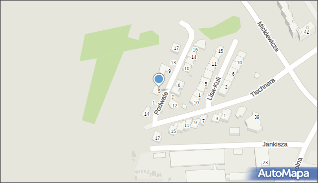 Jasło, Podwale, 5, mapa Jasła