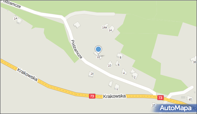 Jasło, Podzamcze, 12, mapa Jasła