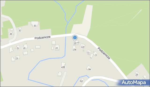 Jasło, Podzamcze, 13, mapa Jasła