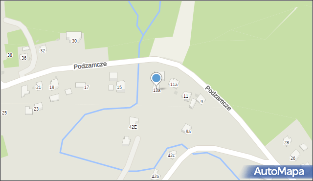 Jasło, Podzamcze, 13a, mapa Jasła