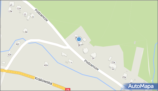 Jasło, Podzamcze, 26, mapa Jasła