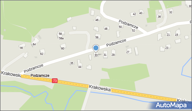 Jasło, Podzamcze, 33, mapa Jasła