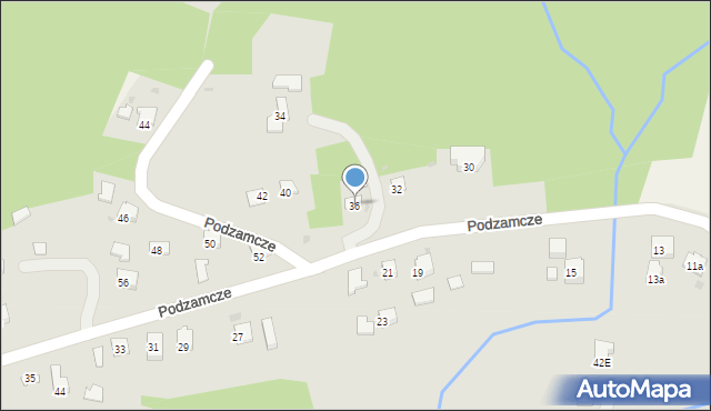 Jasło, Podzamcze, 36, mapa Jasła