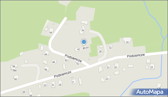 Jasło, Podzamcze, 40, mapa Jasła