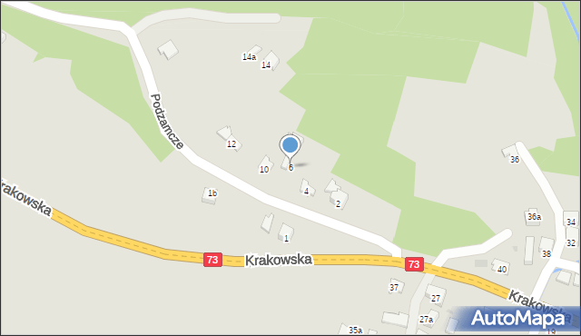 Jasło, Podzamcze, 6, mapa Jasła