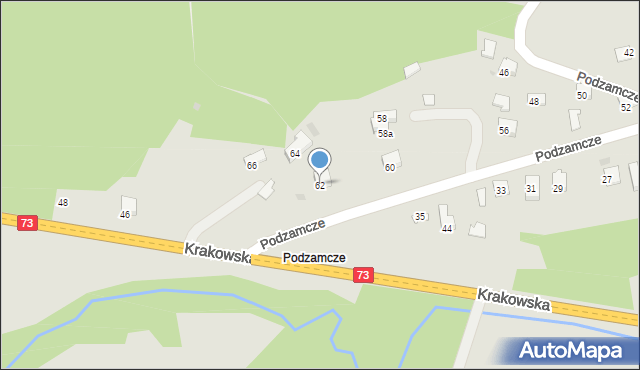 Jasło, Podzamcze, 62, mapa Jasła