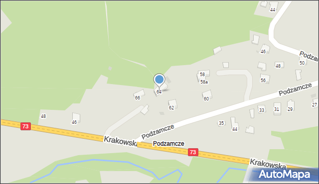 Jasło, Podzamcze, 64, mapa Jasła