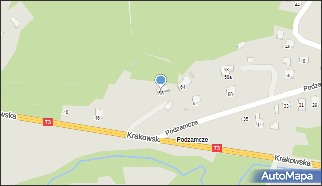 Jasło, Podzamcze, 66, mapa Jasła