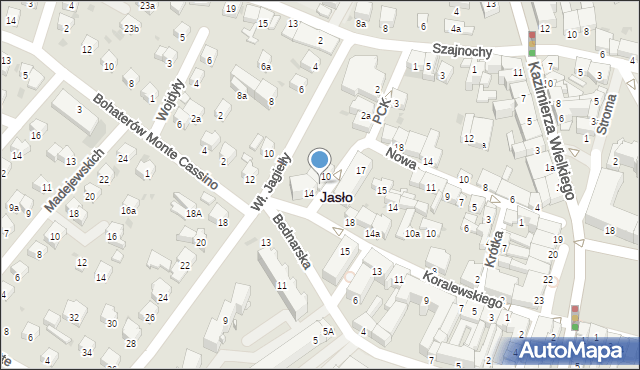 Jasło, Polskiego Czerwonego Krzyża, 12, mapa Jasła