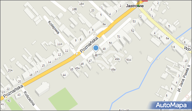 Jastrowie, Poznańska, 48, mapa Jastrowie