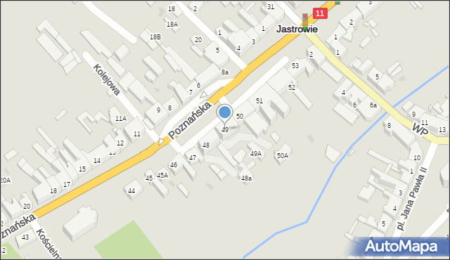 Jastrowie, Poznańska, 49, mapa Jastrowie