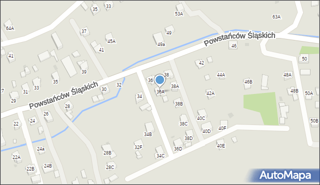 Jastrzębie-Zdrój, Powstańców Śląskich, 36A, mapa Jastrzębie-Zdrój