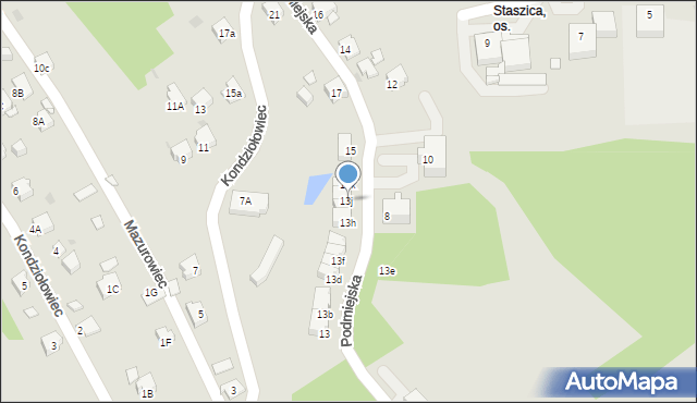 Jastrzębie-Zdrój, Podmiejska, 13j, mapa Jastrzębie-Zdrój