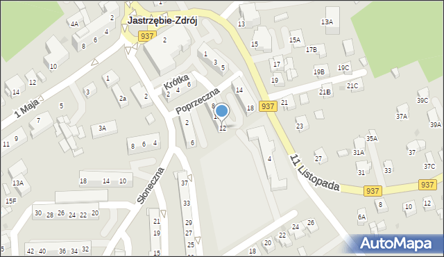 Jastrzębie-Zdrój, Poprzeczna, 12, mapa Jastrzębie-Zdrój