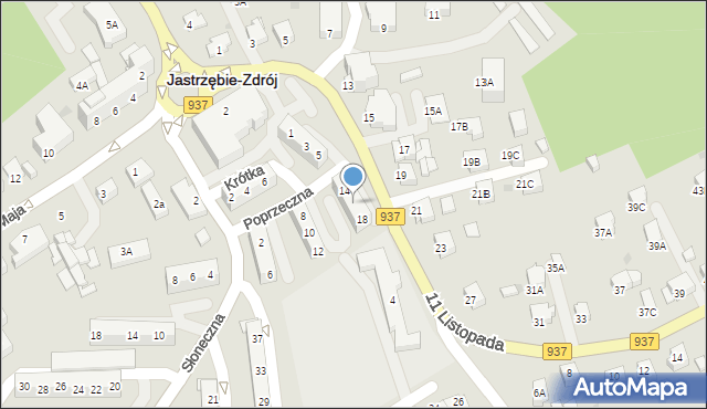 Jastrzębie-Zdrój, Poprzeczna, 16, mapa Jastrzębie-Zdrój