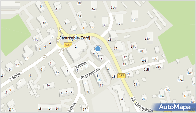 Jastrzębie-Zdrój, Poprzeczna, 3, mapa Jastrzębie-Zdrój