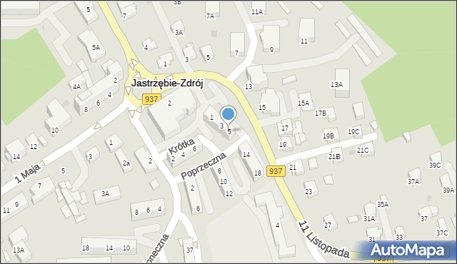 Jastrzębie-Zdrój, Poprzeczna, 5, mapa Jastrzębie-Zdrój