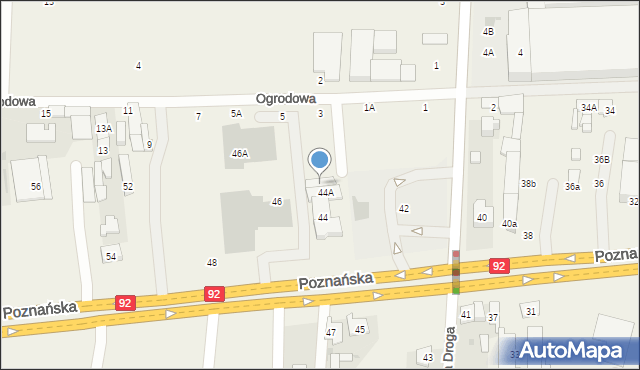 Jawczyce, Poznańska, 44B, mapa Jawczyce