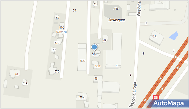 Jawczyce, Poznańska, 51a, mapa Jawczyce