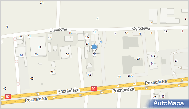 Jawczyce, Poznańska, 52, mapa Jawczyce