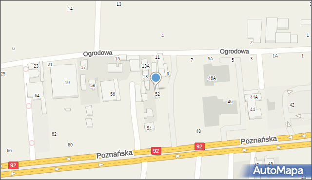 Jawczyce, Poznańska, 52A, mapa Jawczyce