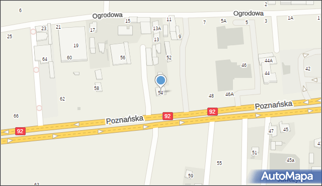 Jawczyce, Poznańska, 54, mapa Jawczyce
