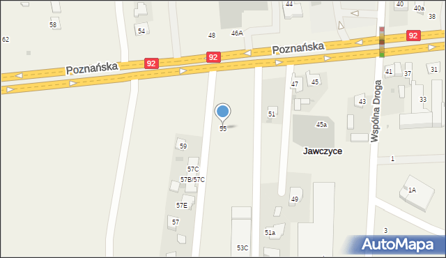 Jawczyce, Poznańska, 55, mapa Jawczyce