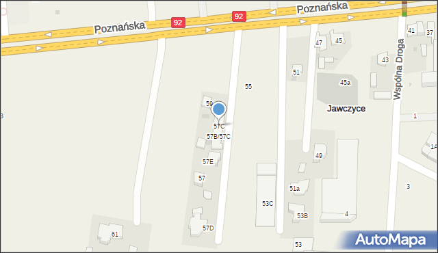 Jawczyce, Poznańska, 57C, mapa Jawczyce