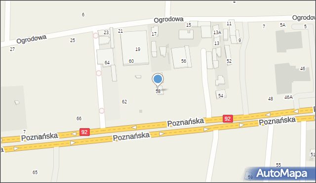 Jawczyce, Poznańska, 58, mapa Jawczyce