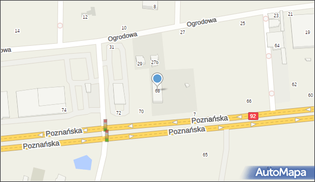 Jawczyce, Poznańska, 68, mapa Jawczyce