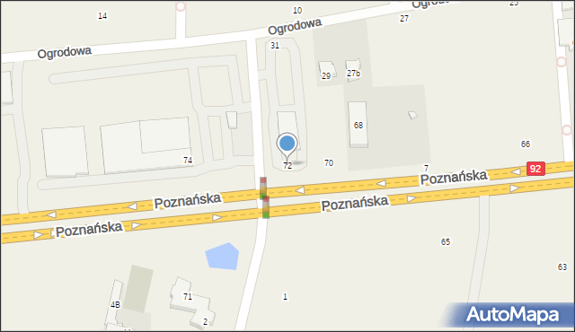 Jawczyce, Poznańska, 72, mapa Jawczyce