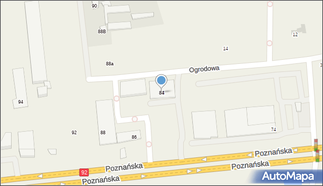 Jawczyce, Poznańska, 84, mapa Jawczyce