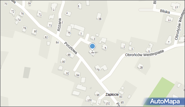 Jawiszowice, Pocztowa, 77, mapa Jawiszowice