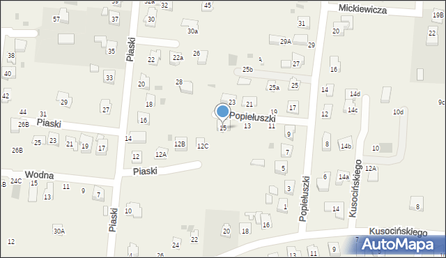 Jawiszowice, Popiełuszki Jerzego, bł. ks., 15, mapa Jawiszowice