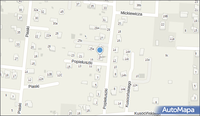 Jawiszowice, Popiełuszki Jerzego, bł. ks., 17, mapa Jawiszowice