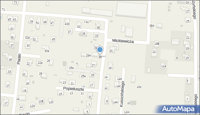 Jawiszowice, Popiełuszki Jerzego, bł. ks., 29, mapa Jawiszowice