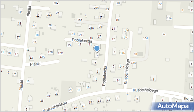 Jawiszowice, Popiełuszki Jerzego, bł. ks., 7, mapa Jawiszowice