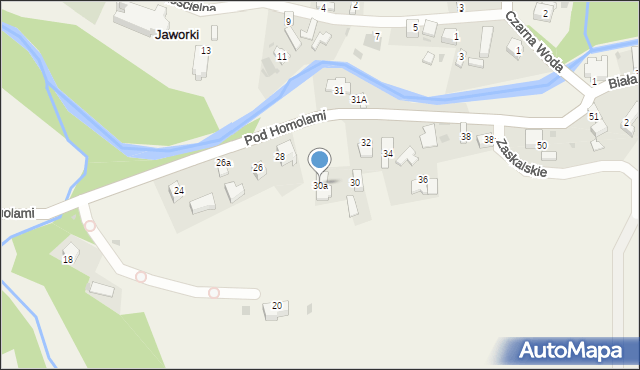Jaworki, Pod Homolami, 30a, mapa Jaworki